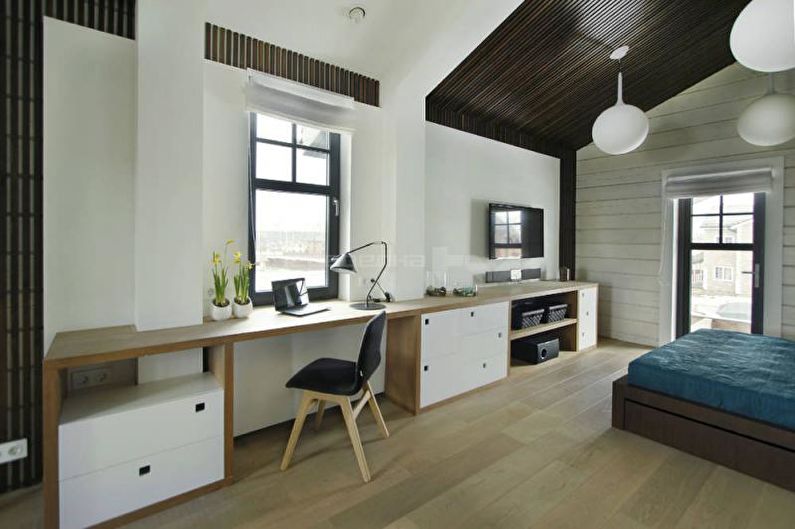Jednopokojový bytový design 33 m2 - Parapet místo tabulky