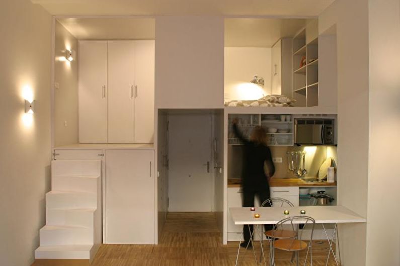 Vienistabas dzīvokļa 33 m2 interjera dizains - foto