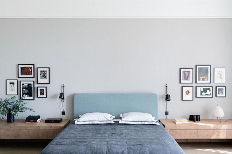 Balta skandināvu guļamistaba - interjera dizains