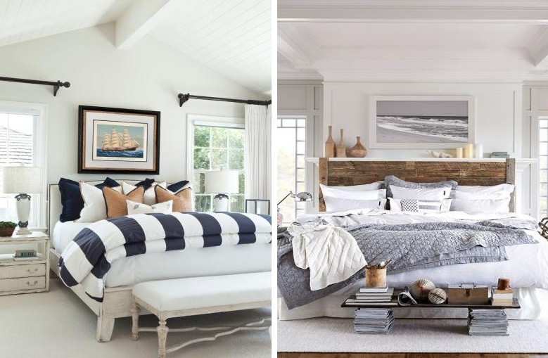 White Navy Style Bedroom - Interiørdesign