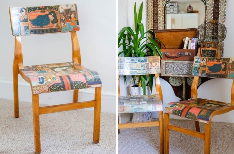DIY decoupage møbler - Decoupage stoler