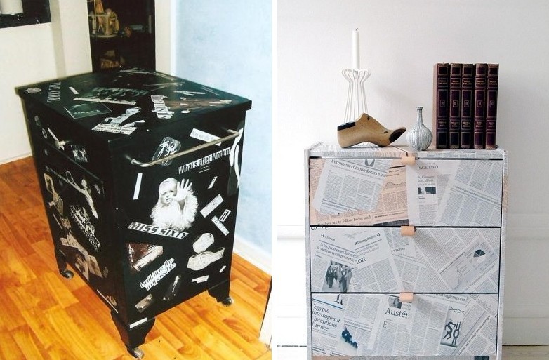 Decoupage-möbler - vackra foton och idéer