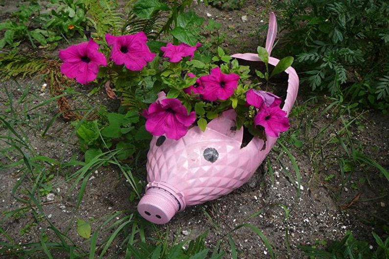 DIY plastflaskehåndverk - Pig-potter