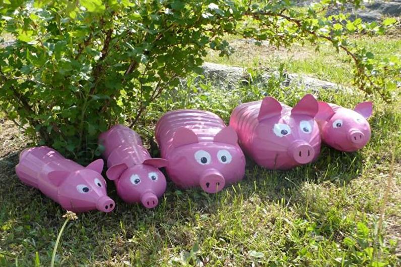 DIY plastflaskehåndverk - Pig-potter