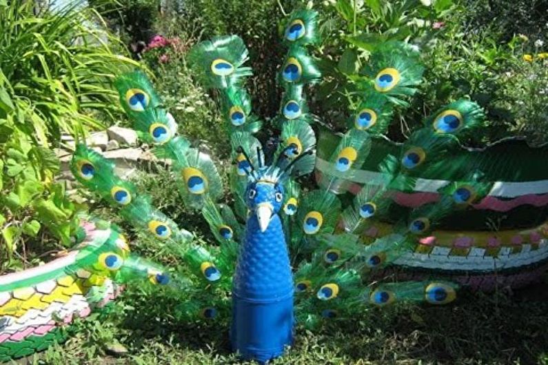 DIY Plastic Bottle Crafts - Peacock