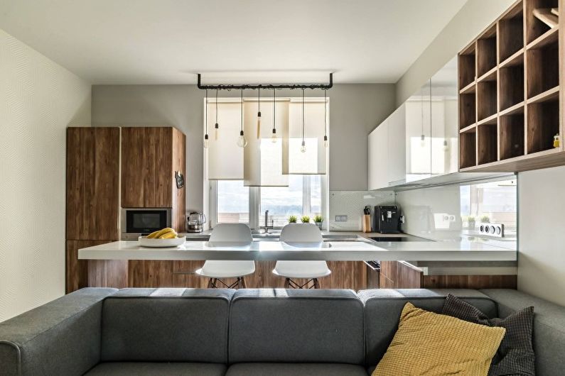 Interjero dizaino virtuvė modernaus stiliaus - nuotrauka