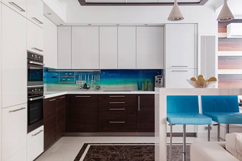 Interjero dizaino virtuvė modernaus stiliaus - nuotrauka