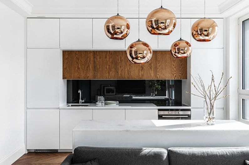 Fekete-fehér konyha modern stílusban - belsőépítészet