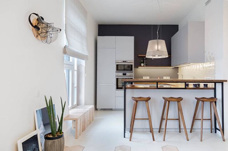 Fekete-fehér skandináv stílusú konyha - belsőépítészet