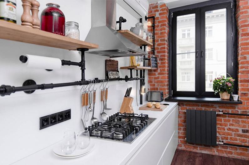Design de cozinha preto e branco - decoração de parede