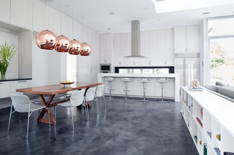 Cozinha branca de alta tecnologia - Design de interiores