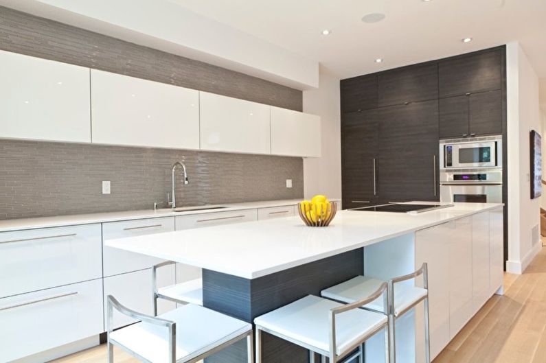 High-tech béžová kuchyně - interiérový design