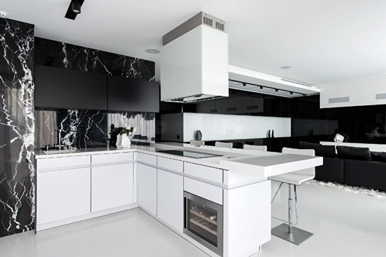 Design de interiores de cozinha de alta tecnologia - foto