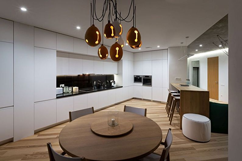 Design interior de bucătărie de înaltă tehnologie - fotografie