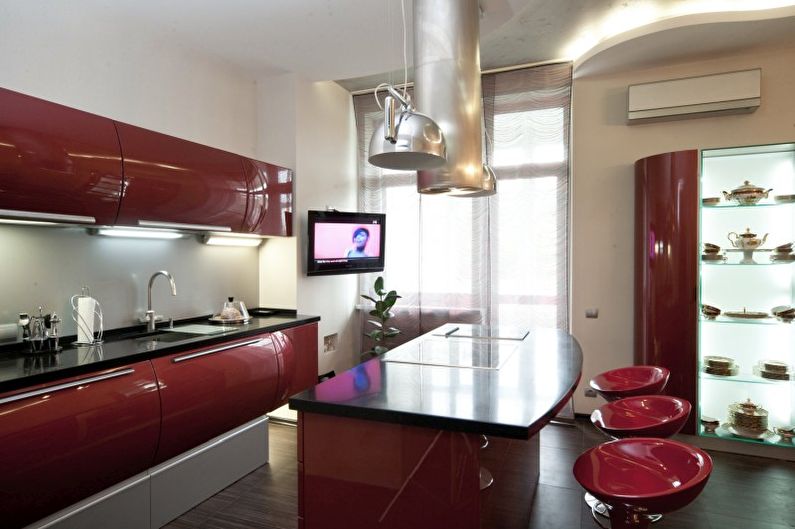 High-tech kitchen interior design - photo