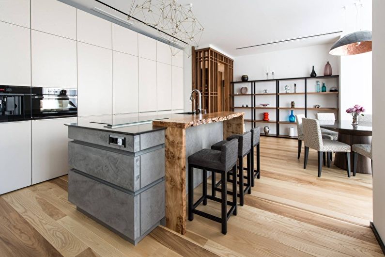 Design interior de bucătărie de înaltă tehnologie - fotografie