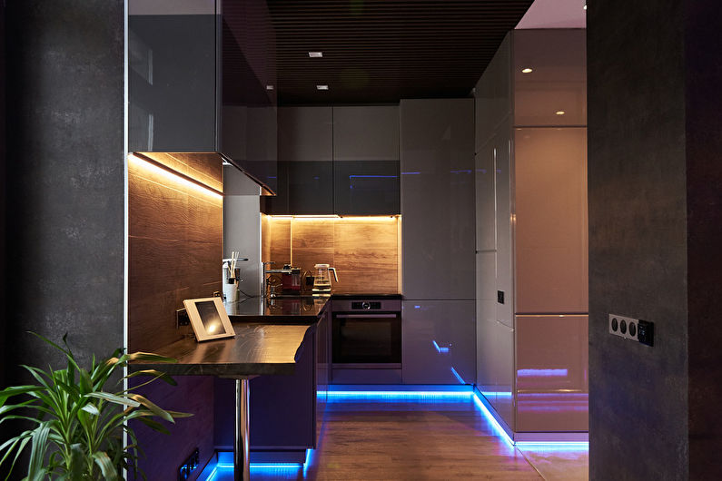 High-tech kitchen interior design - photo