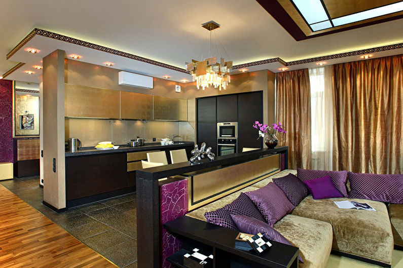 Purple Art Deco Kitchen - interiérový dizajn