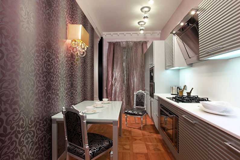 Cozinha roxa Art Deco - design de interiores