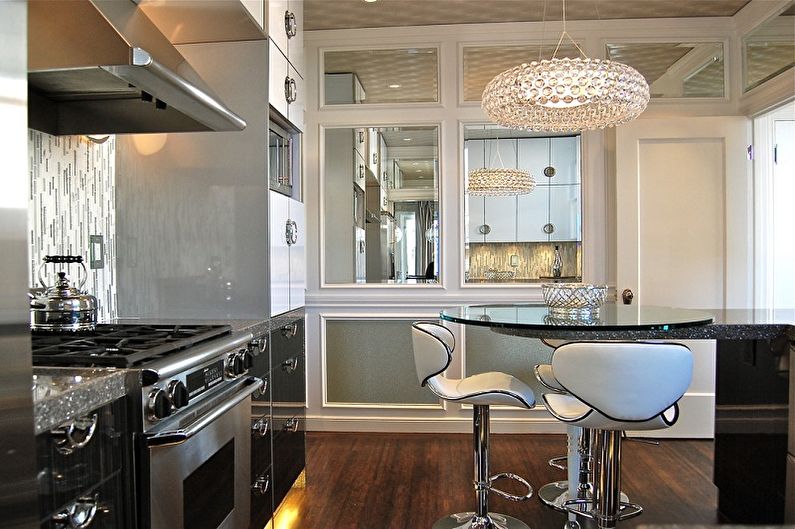 Maza virtuve Art Deco stilā - interjera dizains