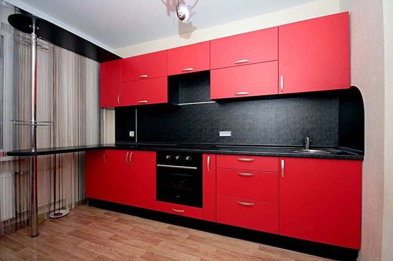 Design d'intérieur de cuisine en rouge - photo
