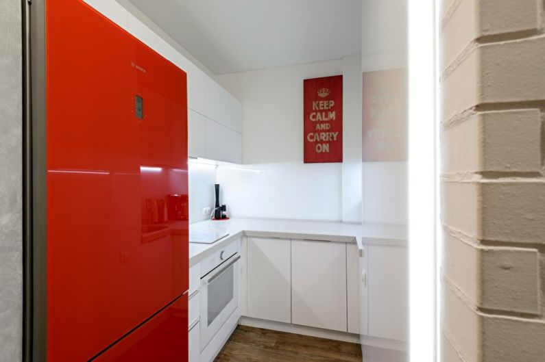 Interior design della cucina nel rosso - foto