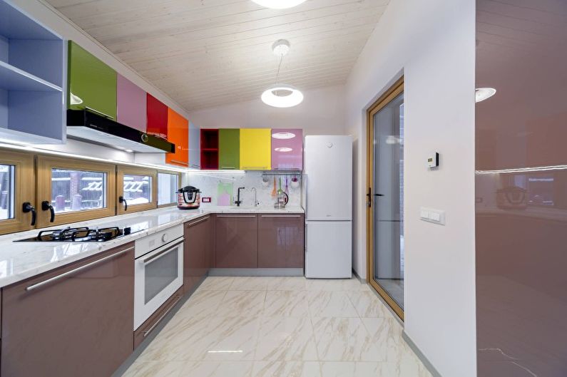 Bucătărie - design de apartament în stil minimalist