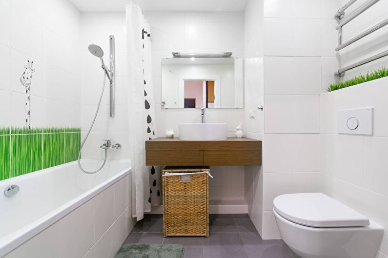 Vannas istaba - minimālisma stila dzīvokļa dizains
