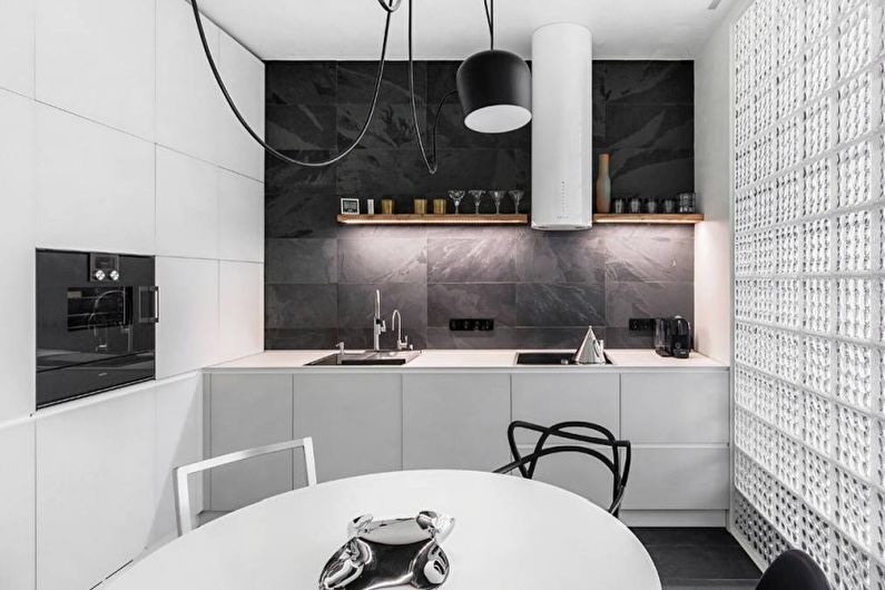 Interiør design lejlighed i stil med minimalisme - foto