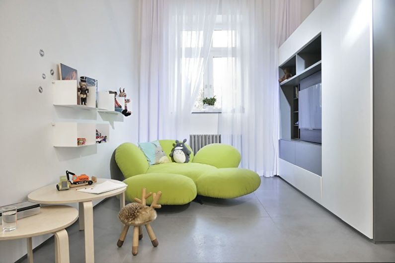 Interiør design lejlighed i stil med minimalisme - foto