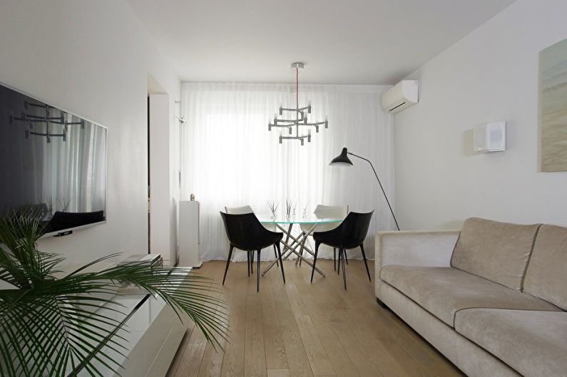 Interjera dizaina dzīvoklis minimālisma stilā - foto