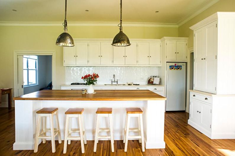 Design de interiores de cozinha em amarelo - foto