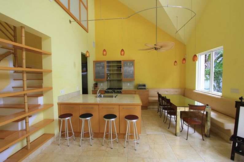 Projekt kuchni w kolorze żółtym - zdjęcie