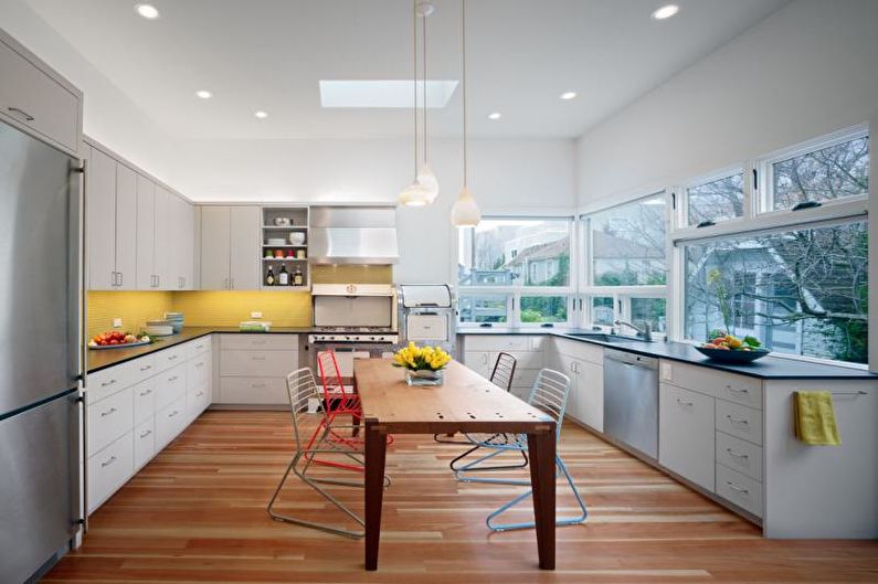 Design d'intérieur de cuisine en jaune - photo