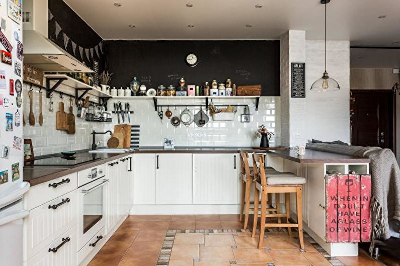 Design d'intérieur de cuisine en blanc - photo