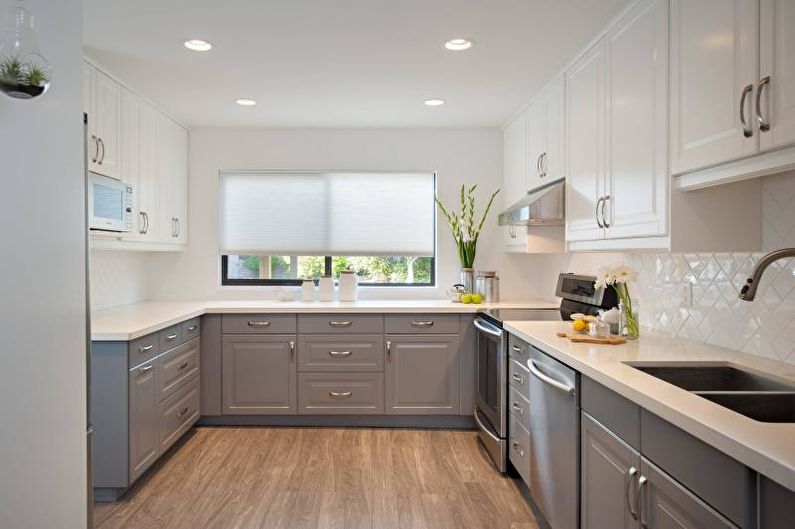 Design de interiores de cozinha em branco - foto