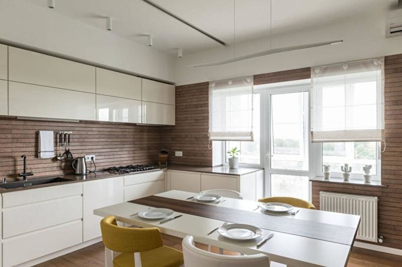 Dizajn interijera kuhinje u bijeloj boji - fotografija