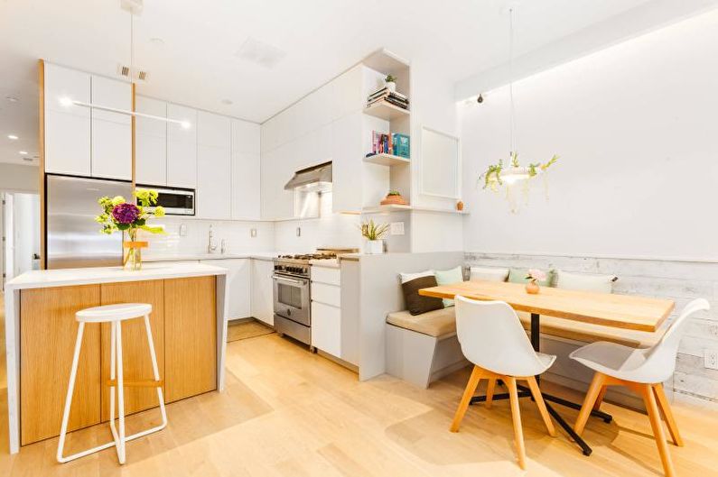 Design de interiores de cozinha em branco - foto