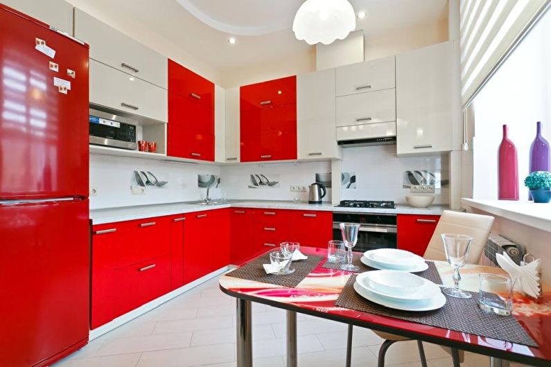 Piros konyha (60 fénykép): tervezési ötletek