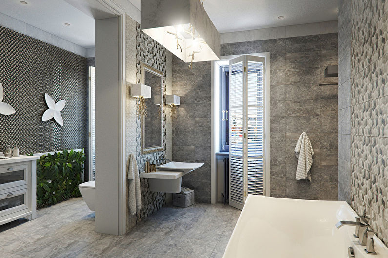 Seju spriedze: Vannas istaba modernā stilā - 1. foto