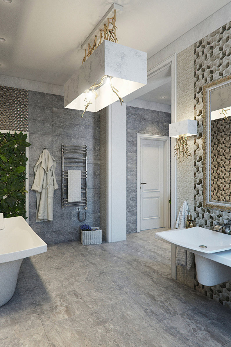 Seju spriedze: Vannas istaba modernā stilā - 2. foto