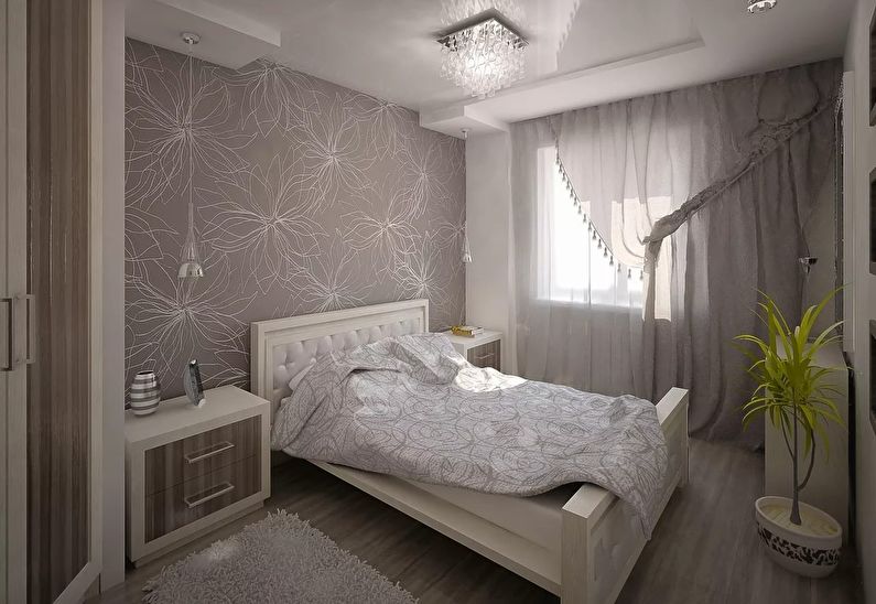 Progettazione di una camera da letto a Krusciov - stile moderno