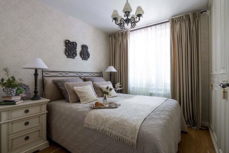 Guļamistabas dizains Hruščovā - klasiskais stils