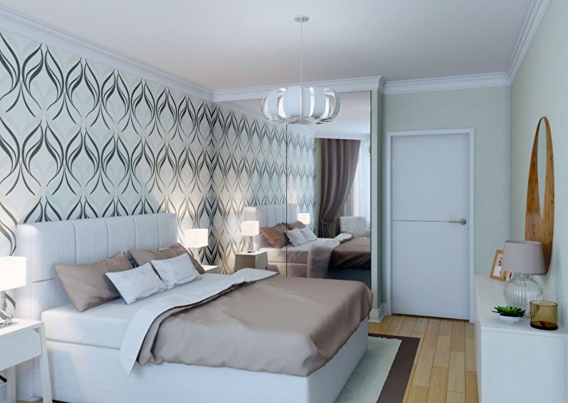 Guļamistabas interjers Hruščovā - tekstilizstrādājumi un dekori