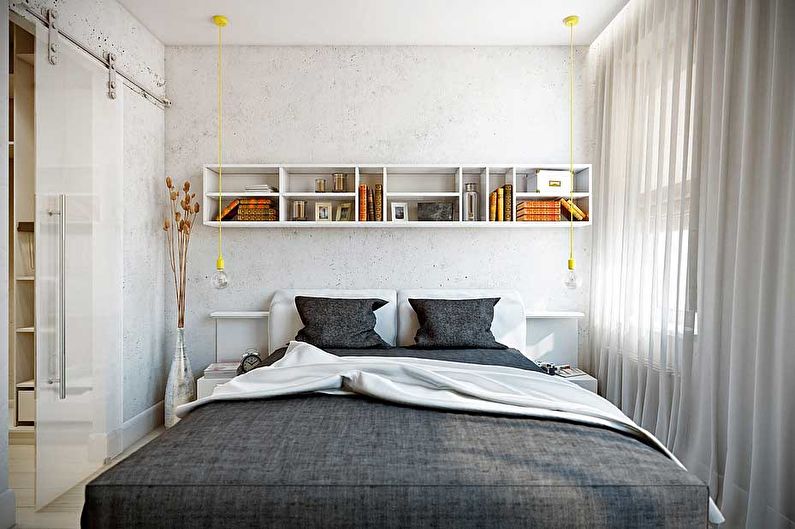 Interiørdesign av et soverom i Khrusjtsjov - foto