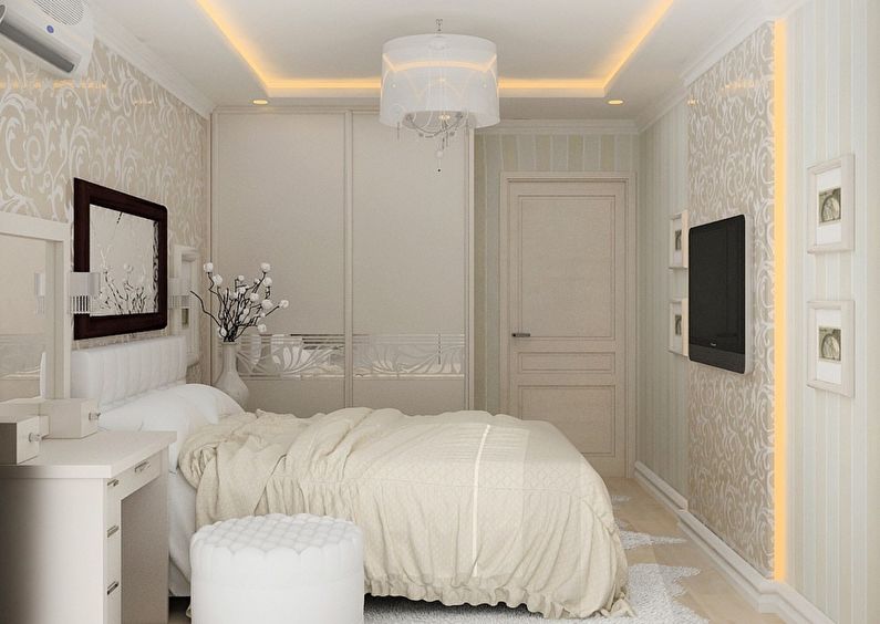 Design interior al unui dormitor din Hrușciov - fotografie