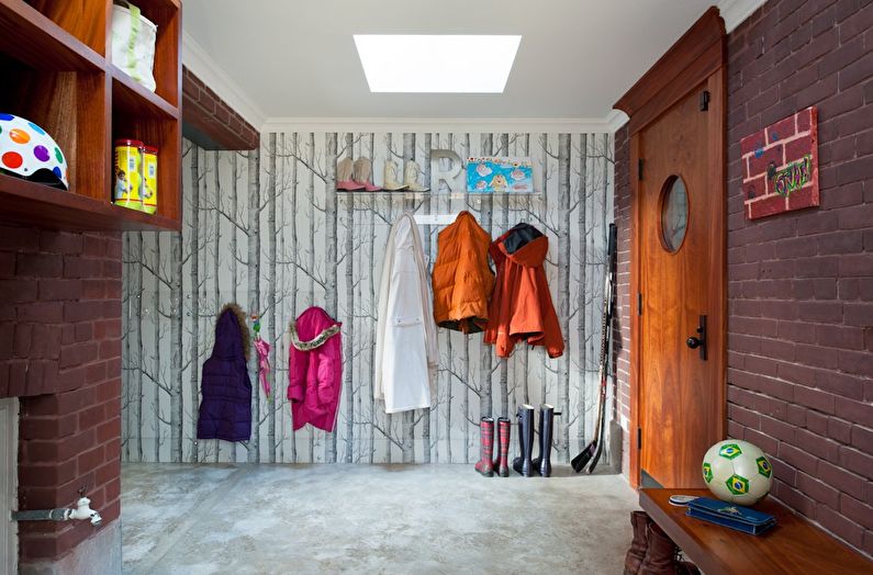 Papier peint couloir dans le style loft - photo