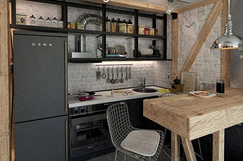 The interior design of the kitchen is 8 sq.m. - Photo
