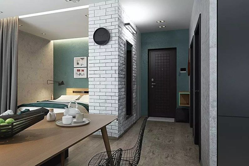 Design elegante de um apartamento de 40 m2.