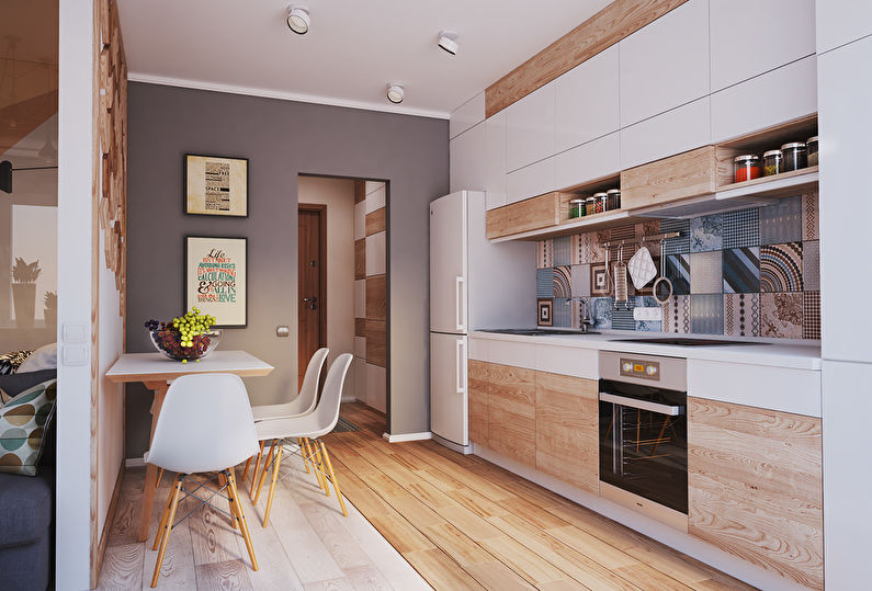 Moderno apartamento de um quarto de 40 m2. - Design de interiores